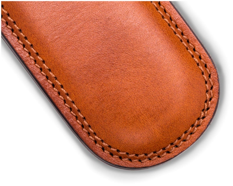 Bosca Men's Leather Money Clip Wallet - Magnetic, Luxury Full Grain Italian Dolce Leather Slim Clip For Men, Hand Stitched, Gift-Ready Packaging, Amber Brown - Image 5